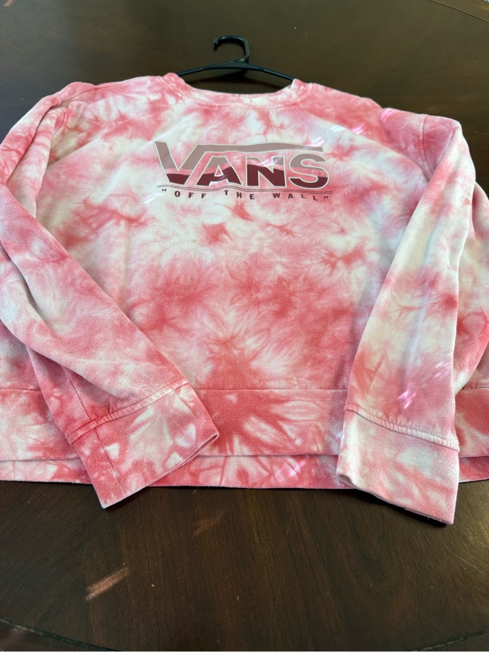 Vans Pink Tie-Dye Pullover Sweatshirt with Logo